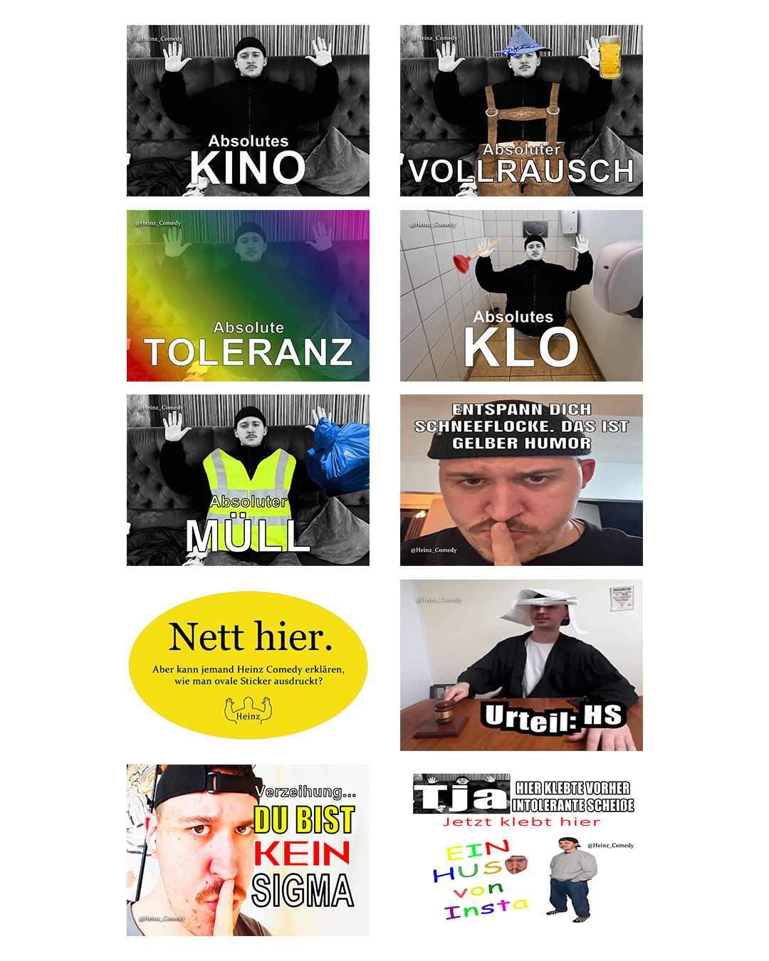 Heinz 10-Fach Sticker Bundle: 10x 10 Heinzigartige Motive