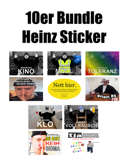 Heinz 10-Fach Sticker Bundle: 10x 10 Heinzigartige Motive